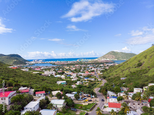 Scenic aerial view of the caribbean island of St.Maarten © Multiverse