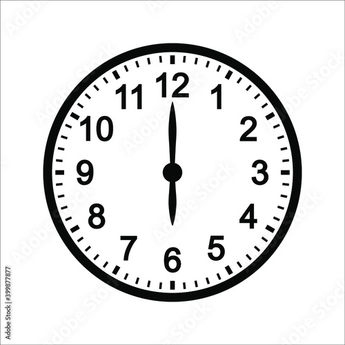 Clock Time Icon on white background. vector illustration