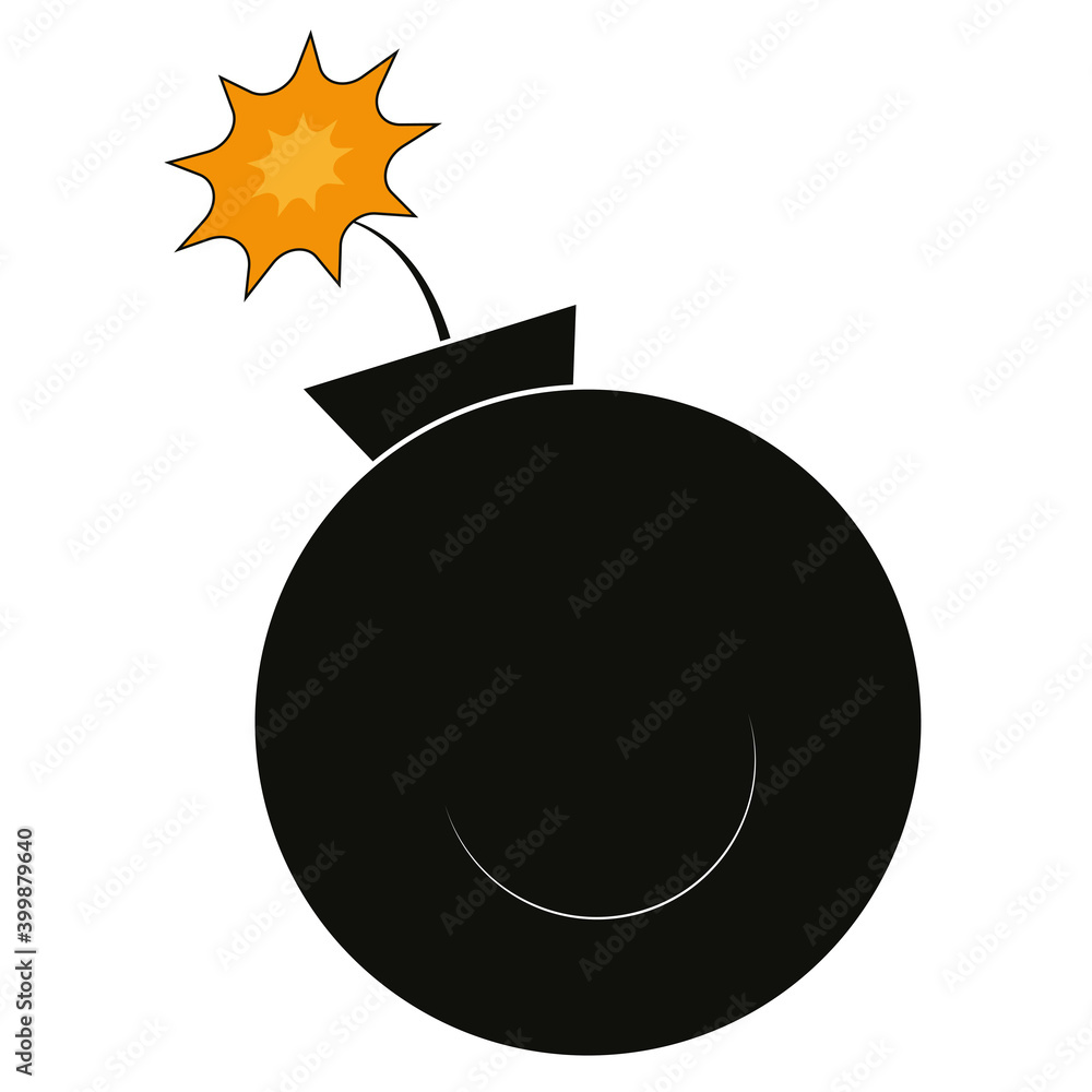 Isolated cartoon bomb. Explosive icon - Vector illustration Isolated cartoon bomb. Explosive icon - Vector illustration