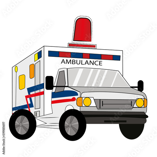 Isolated ambulance image. Medical vehicle - Vector illustration