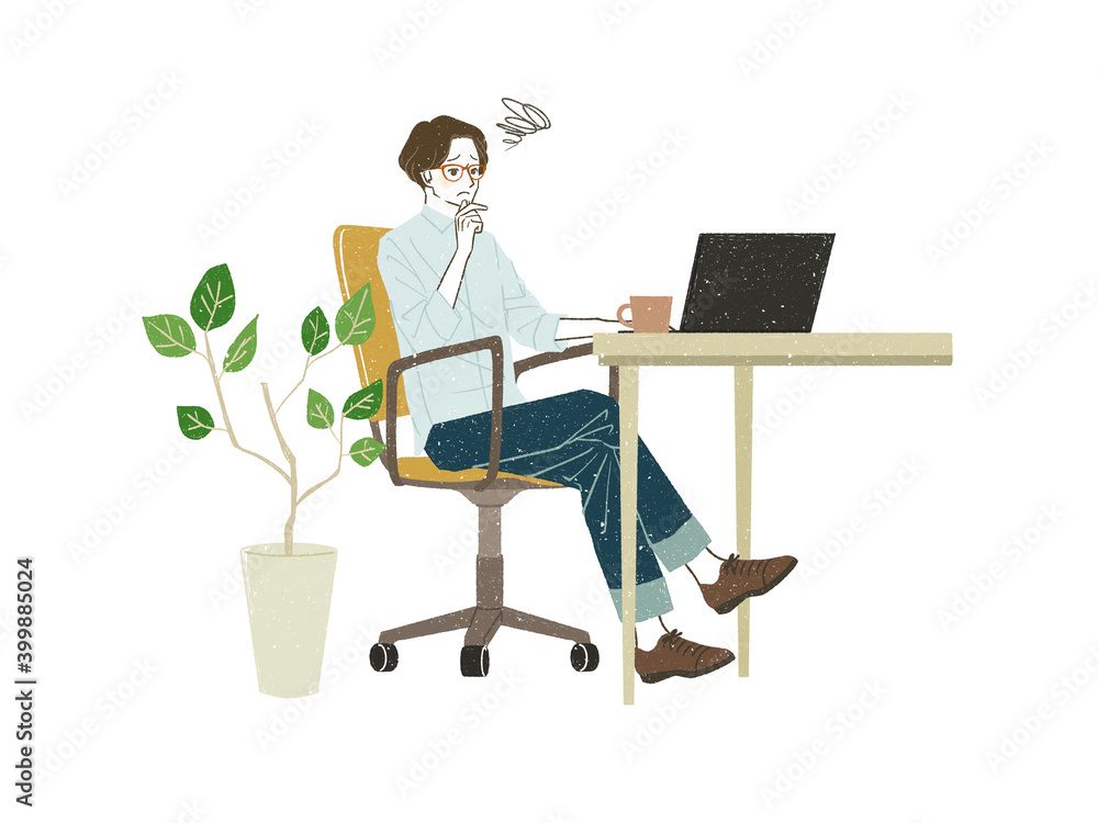 パソコンを使っている男性