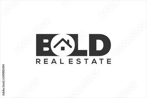 House property logo - modern and simple minimalist design home house roof door window family residence, Real estate building  mortgage business. 