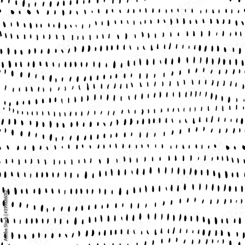 Vertical paint dry lines ink seamless pattern. Abstract hand drawn brush texture, vector geometric pattern. Short grunge brushstrokes. Black background design. Wallpaper, textile design.