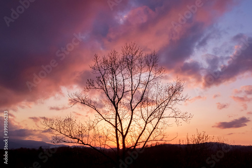 sunset in the mountains