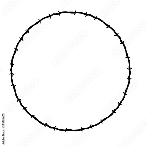 Circle of barbed wire