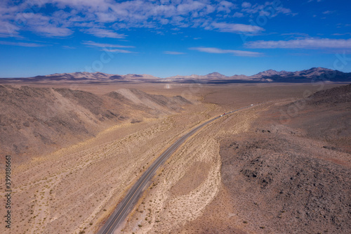 Aerial view in Nevada on a sunny day 