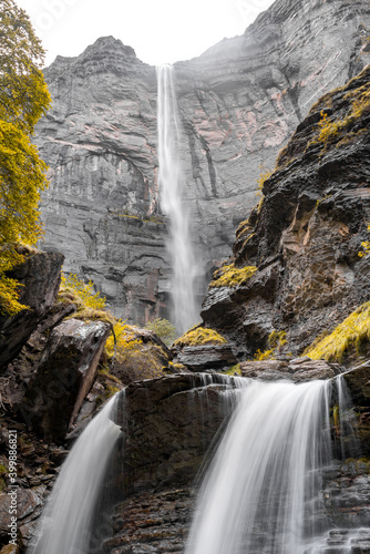 Famous waterfall of the highest in the world in waterfall  Salto del Nervi  n  Basque Country