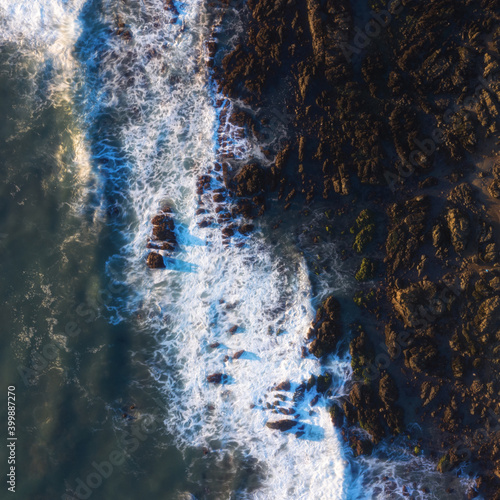 AErial view on the coastline in Big Sur at sunset
