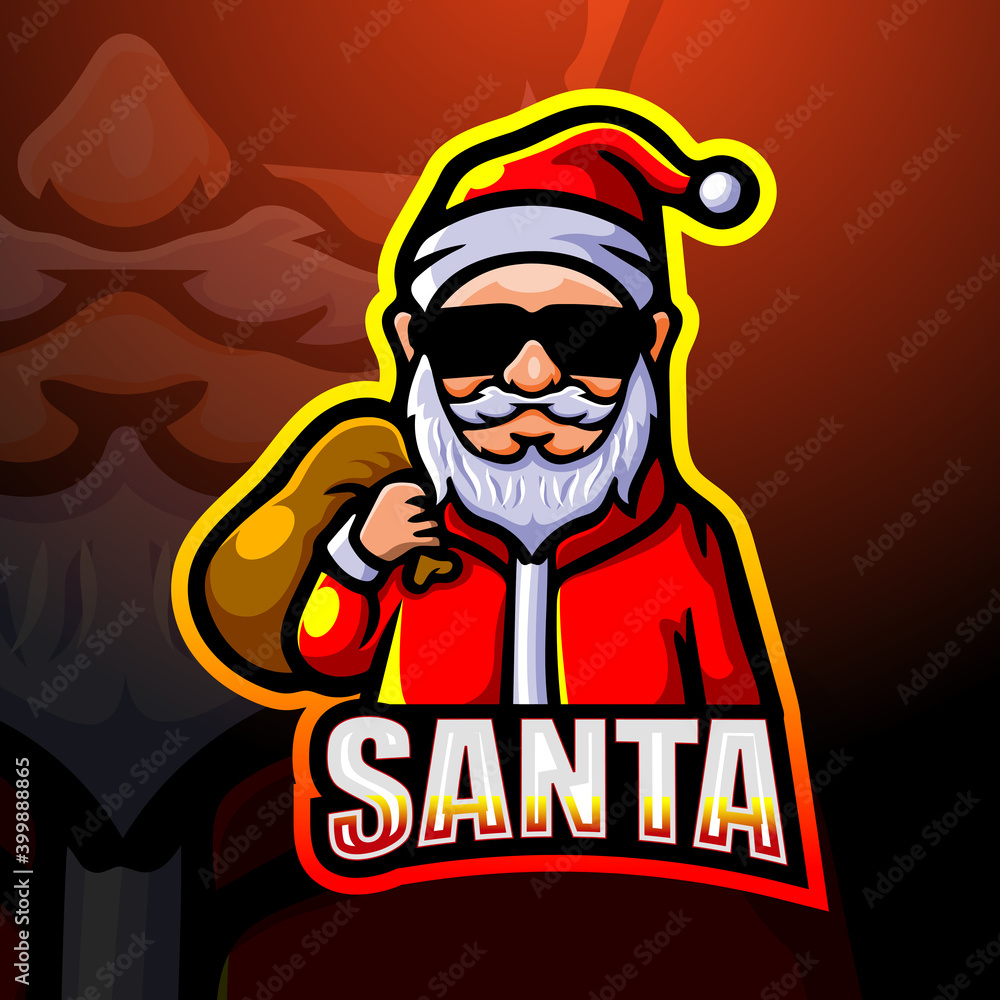 Santa Claus mascot esport logo design Santa Claus mascot esport logo design