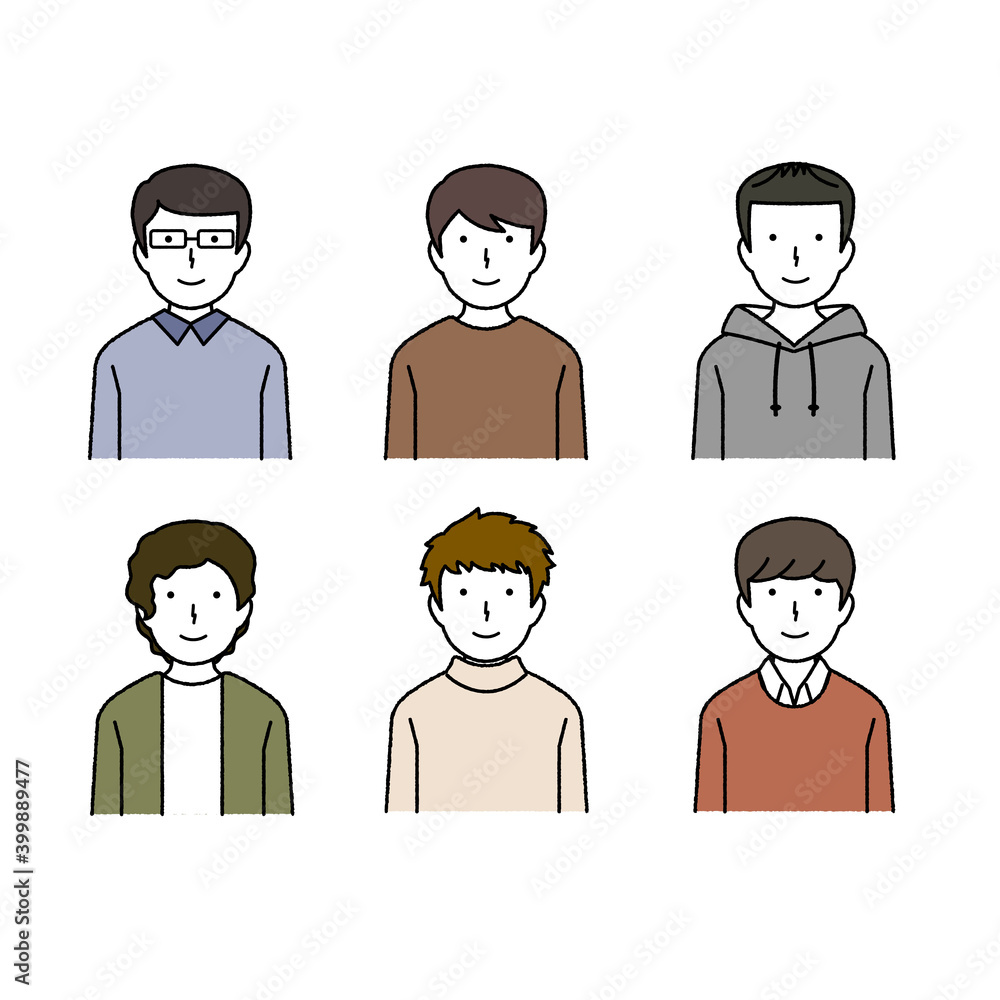 Fototapeta premium Person illustration material set: Vector
