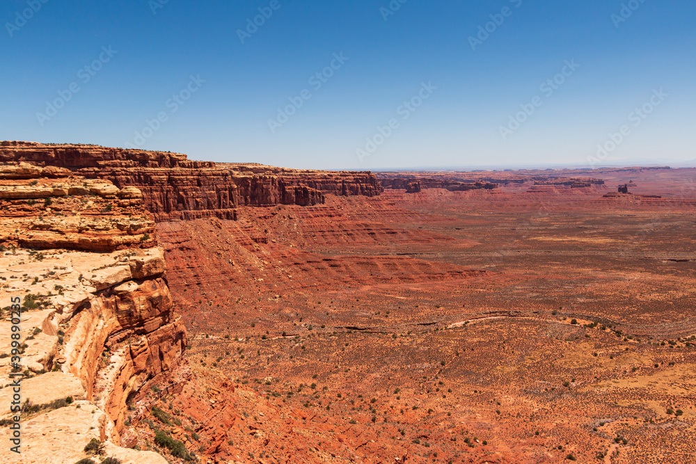 A wide desert vista from the Moki Dugway