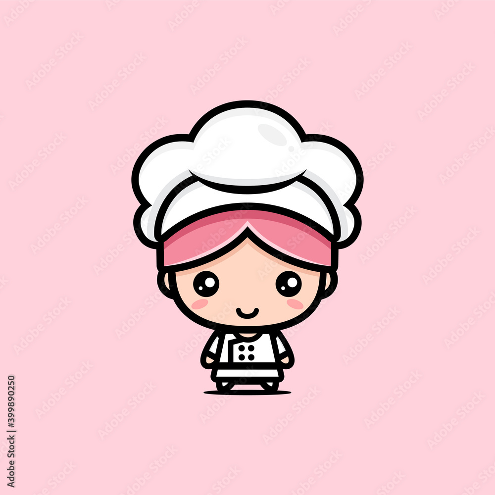 Vector design of cute girl character as chef Vector design of cute girl character as chef
