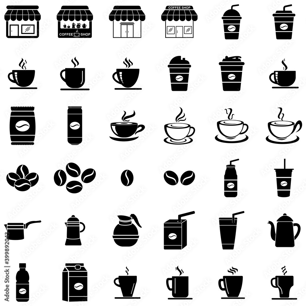 coffee shop icon set vector symbol coffee shop icon set vector symbol