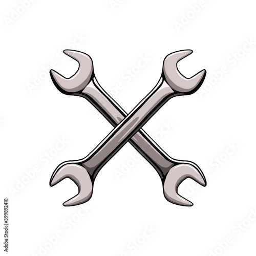 wrench vector illustration from tools collection. wrench from labor day celebration. fit for construction or repair symbol. wrench design isolated on white background.