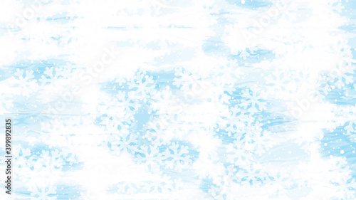 Winter blue background with snowflakes. Vector Illustration. Merry Christmas and Happy New Year greeting card design with white snow on blue background.