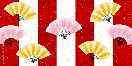 初売り　紅白　新年　背景