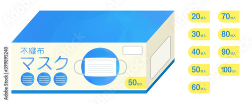箱入りマスクのイラスト【不織布マスク】