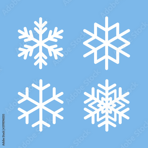 Set of Snowflakes flat icon vector