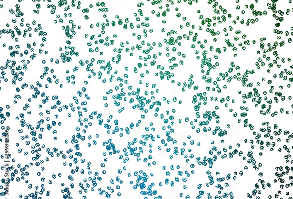 Light Blue, Green vector pattern with spheres.