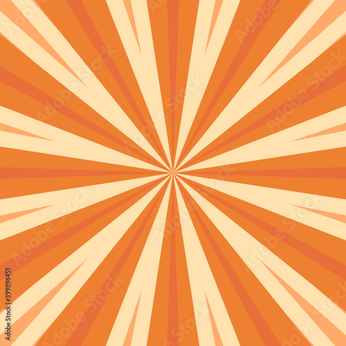 Orange sun burst cartoon background 