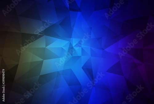 Dark Blue, Green vector abstract polygonal template.