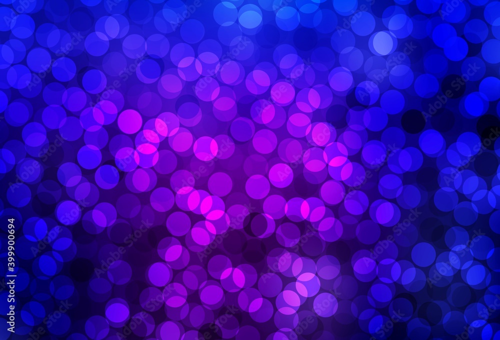 Dark Purple, Pink vector background with spots.