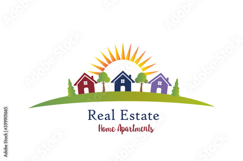 Real estate house logo vector icon