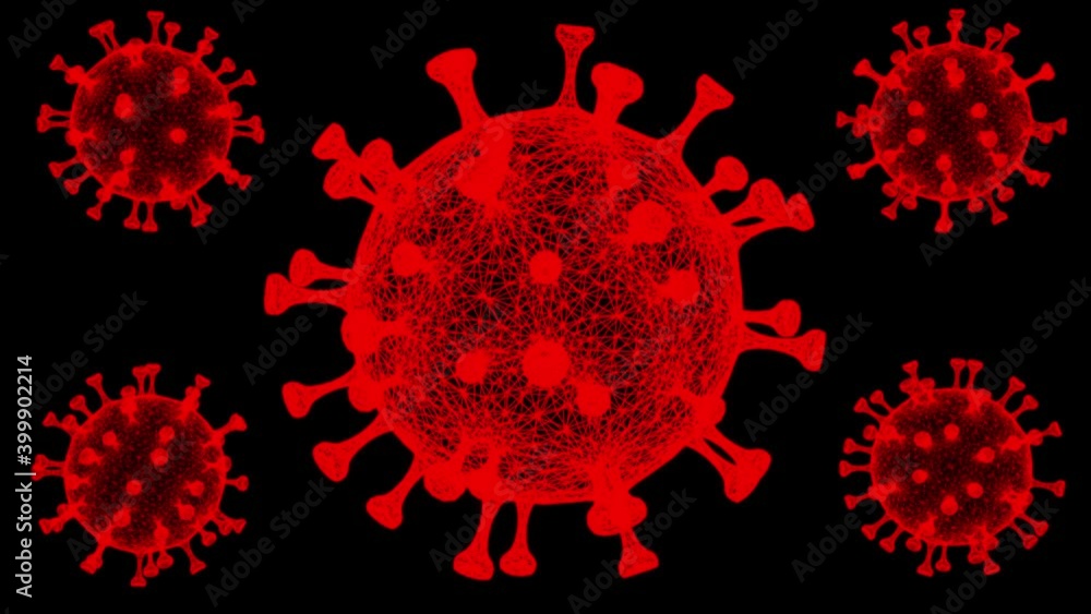 Background for flu outbreak and coronavirus influenza concept.Coronavirus COVID-19 black background. Background for flu outbreak and coronavirus influenza concept.Coronavirus COVID-19 black background.