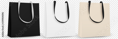 Shopping bag isolated. Cotton eco tote blank template. Blank eco template, Bags mockup. Vector illustration isolated.