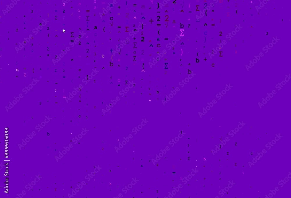 Light Purple vector template with math simbols.