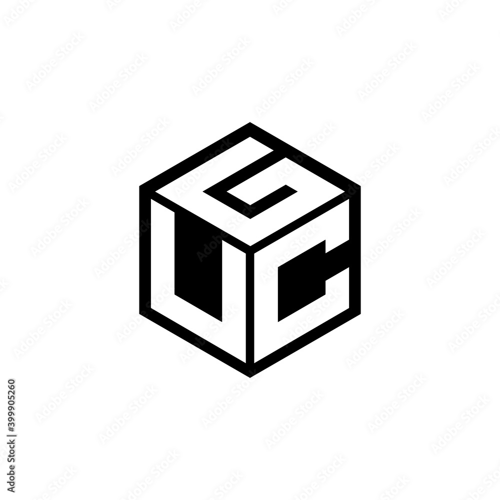 UCG letter logo design with white background in illustrator, cube logo ...