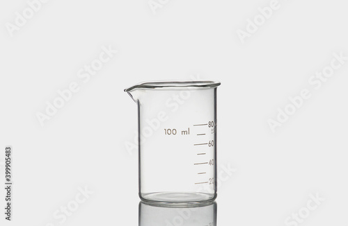 Laboratory glassware and Science concept , beaker flask isolated on white background.	 photo