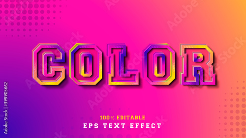 editable 3d modern text effect style