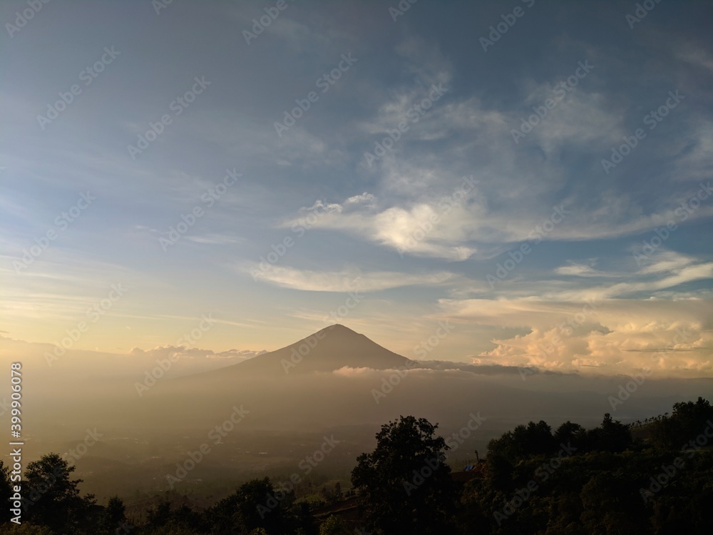 Garut, Indonesia - November 20th, 2020: Sunrise in the Mountains