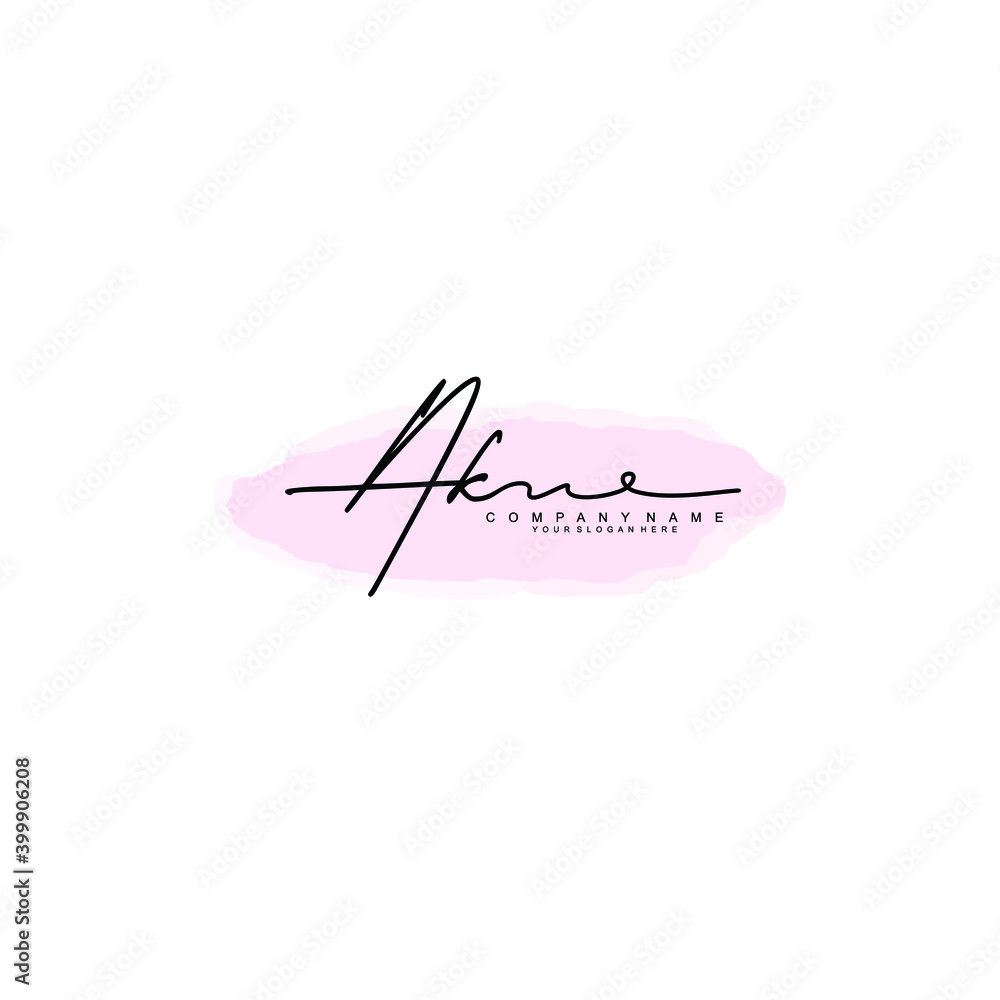 Initial AK Handwriting, Wedding Monogram Logo Design, Modern Minimalistic and Floral templates for Invitation cards	
