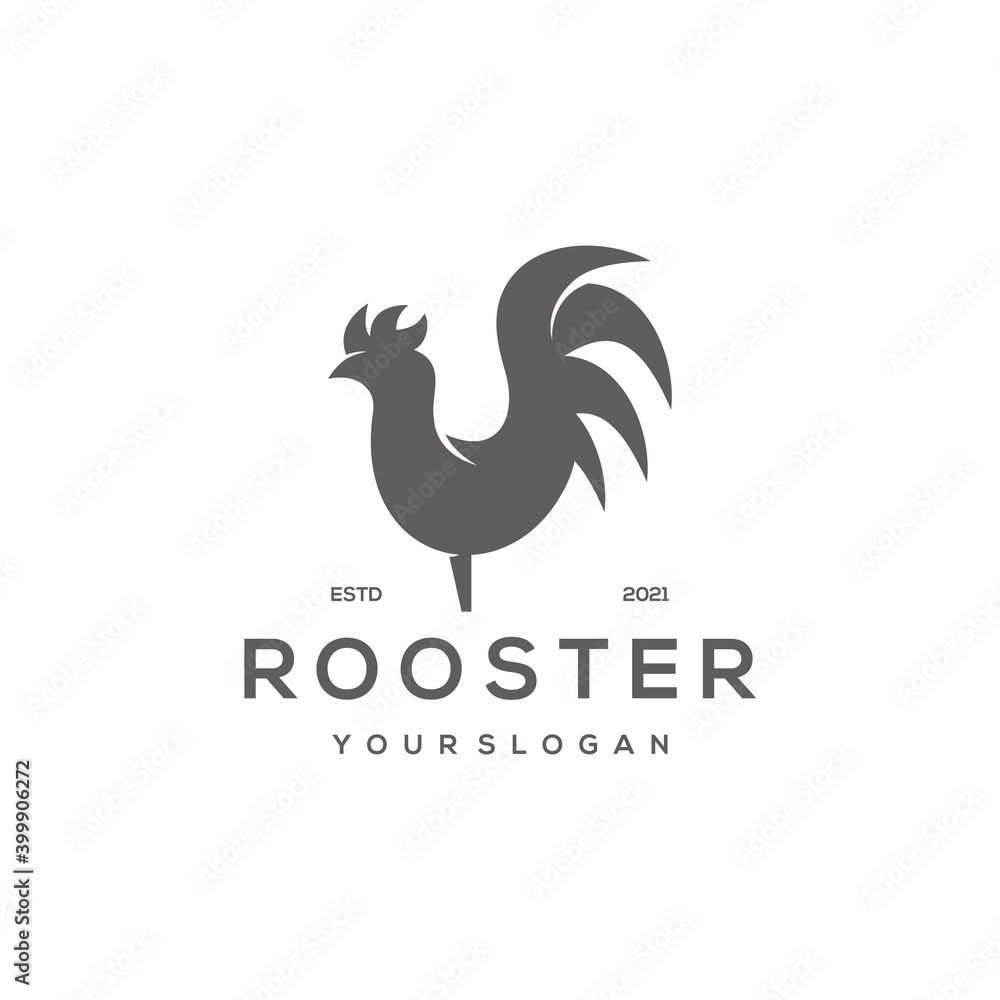 Naklejka premium Logo Illustration Rooster Chicken Sillhouette Vector Design