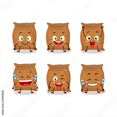 Cartoon character of flour sack with smile expression