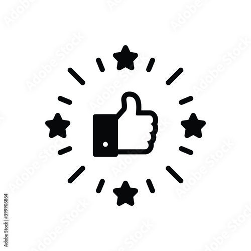 Black solid icon for excellent
