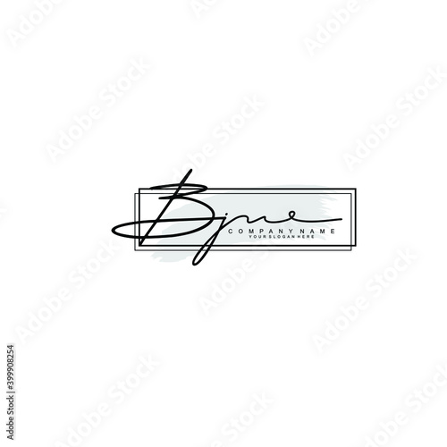 Initial BJ Handwriting, Wedding Monogram Logo Design, Modern Minimalistic and Floral templates for Invitation cards 