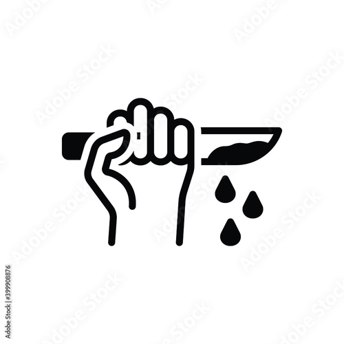 Black solid icon for murder
