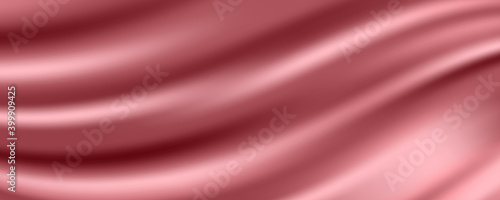 Rose Gold Silk Fabric Abstract Background, Vector Illustration