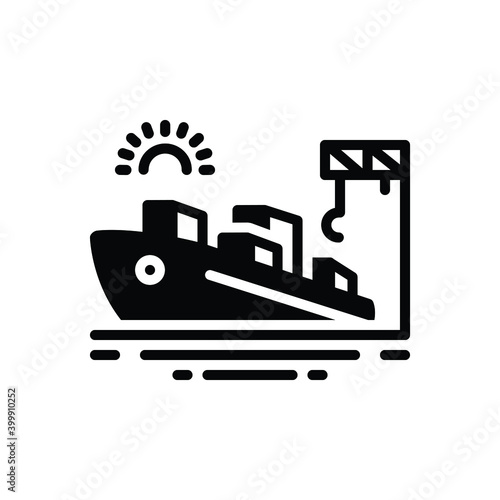 Black solid icon for port
