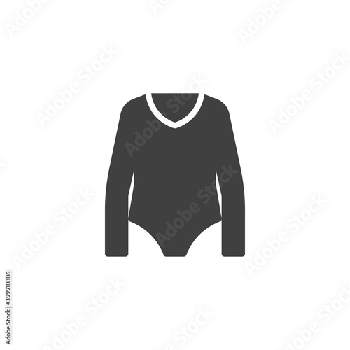 Women bodysuit vector icon. filled flat sign for mobile concept and web design. Long sleeve body suit glyph icon. Symbol, logo illustration. Vector graphics