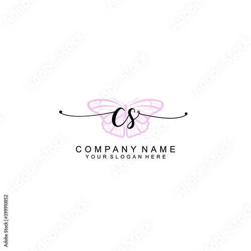 Initial CS Handwriting, Wedding Monogram Logo Design, Modern Minimalistic and Floral templates for Invitation cards 
