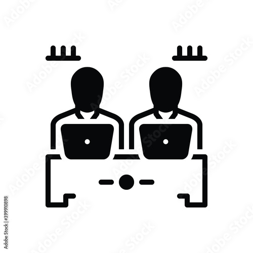 Black solid icon for colleague

