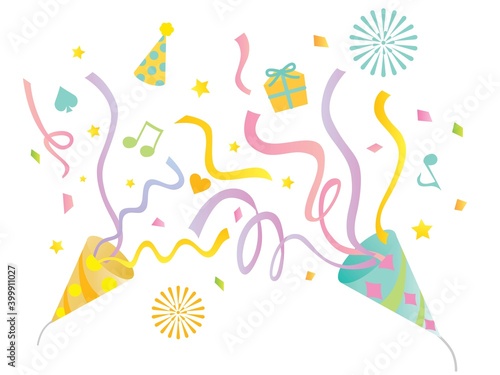 黄色と緑の2つのクラッカー