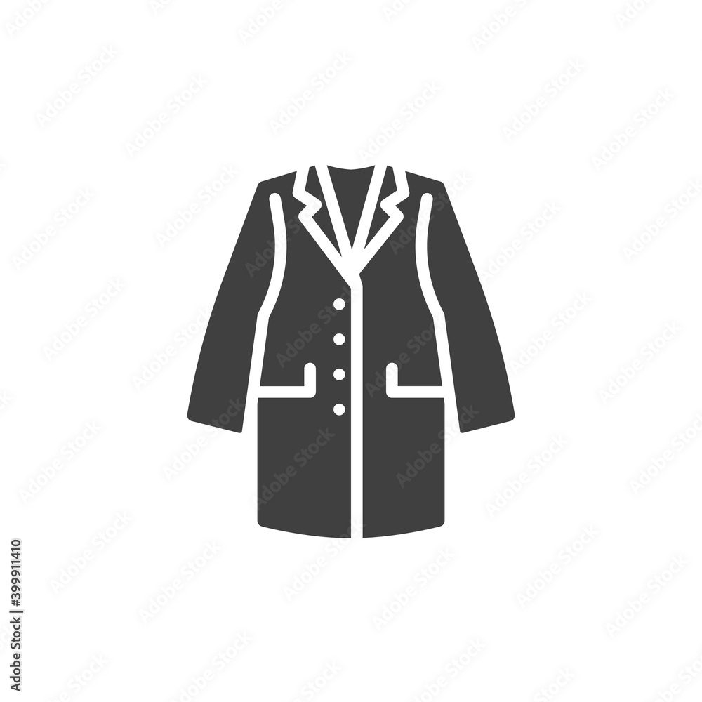 Women coat vector icon. filled flat sign for mobile concept and web design. Trench coat glyph icon. Symbol, logo illustration. Vector graphics Women coat vector icon. filled flat sign for mobile concept and web design. Trench coat glyph icon. Symbol, logo illustration. Vector graphics