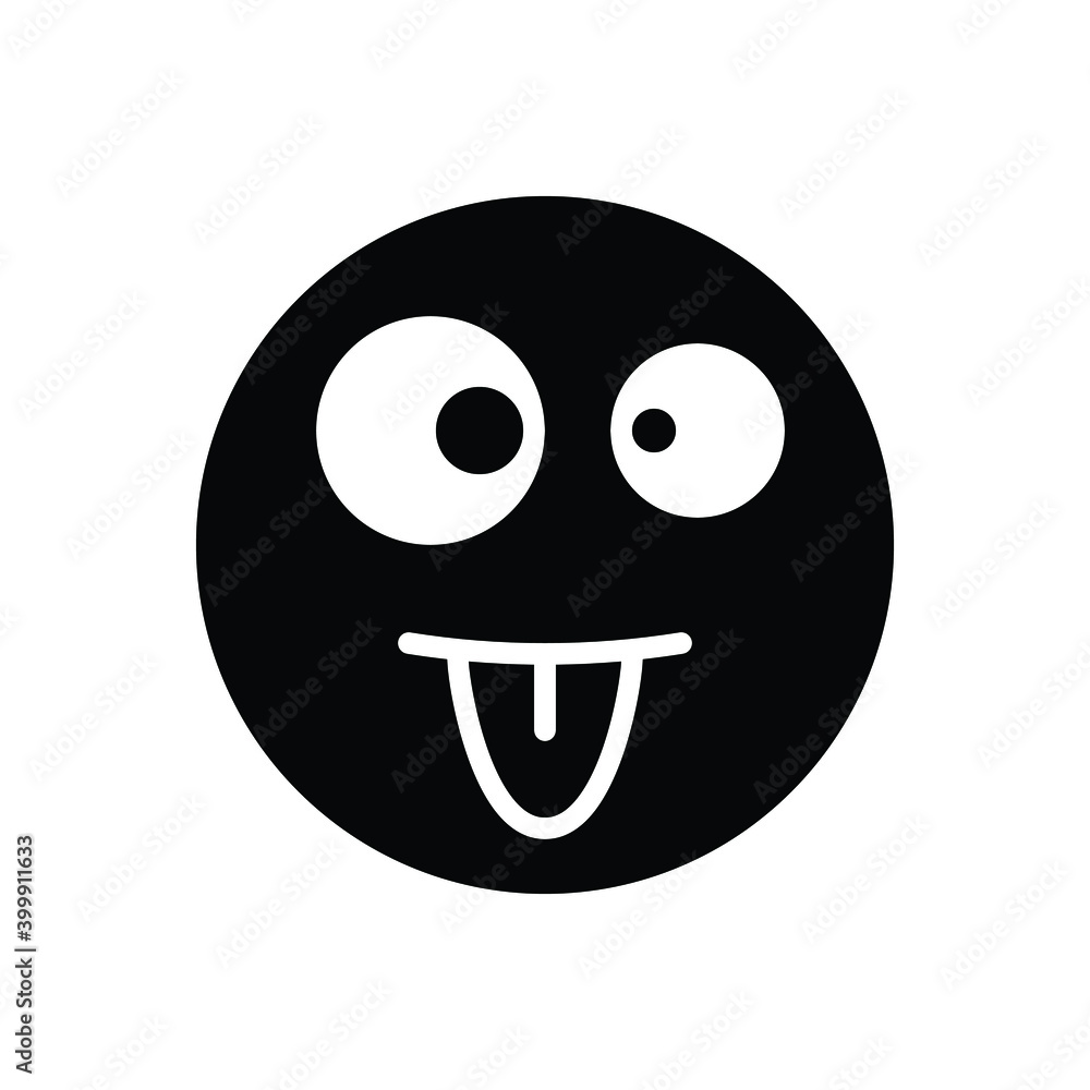 Fototapeta premium Black solid icon for crazy 