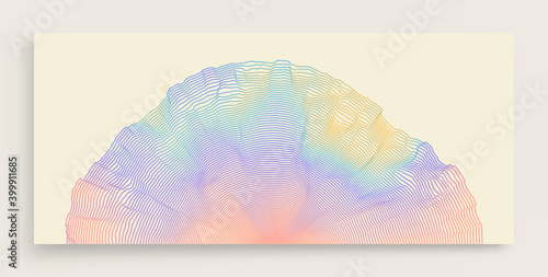 Cover design template. Abstract background with dynamic particles. Circular grid pattern. 3d vector illustration for business, science or technology.