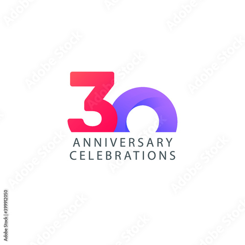 30 years anniversary design template.